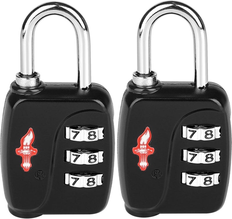 iGuruTr TSA Locks 2-Pack - Easy-to-Remind Combo Locks for Kids & Seniors, Zinc Alloy Travel Locks for Luggage, Gym Lockers, School Backpacks, TSA Approved (54g Ultra Lightweight, 2.36in Compact) - Image 1